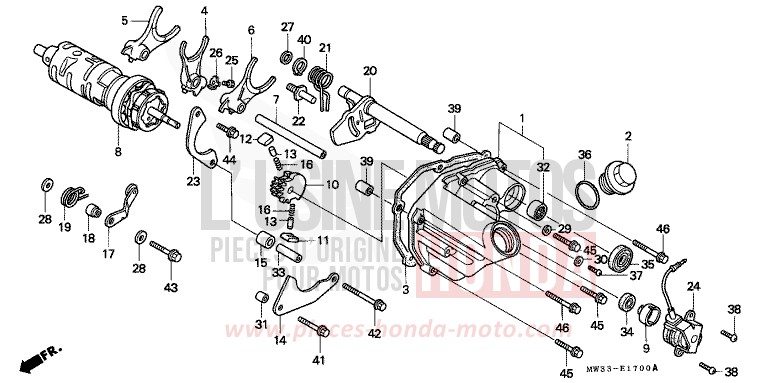GEARSHIFT DRUM for CB Seven Fifty BLACK (NH1) from 1995